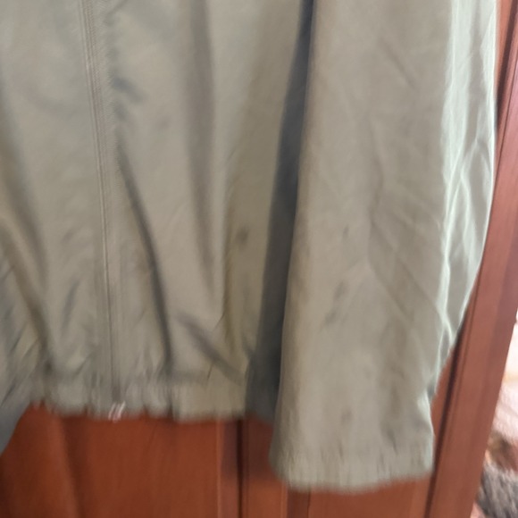 Nike Jacket Mens Large Olive Green Mini Swoosh Fleece Lined Full Zip Striped 00s - Picture 3 of 9